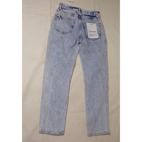 🆕 FRAME Le Original High Rise Straight Leg Button Fly Jeans Richlake Blue Sz 24 - Picture 12 of 15